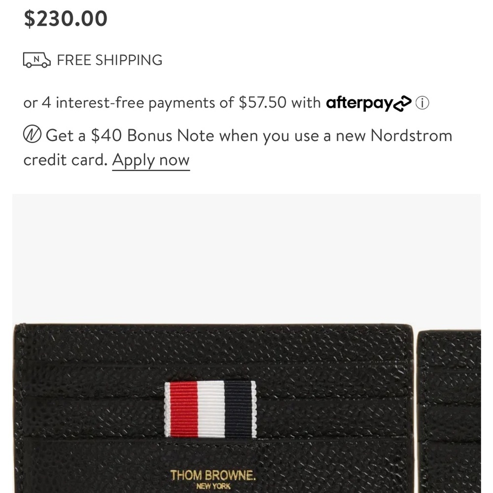 THOM BROWNE Leather Card Case